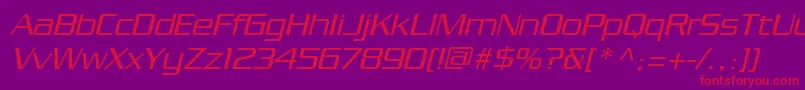 PfstargateOblique Font – Red Fonts on Purple Background