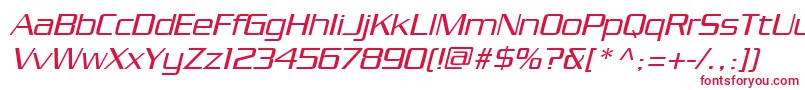 PfstargateOblique Font – Red Fonts on White Background