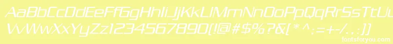 Шрифт PfstargateOblique – белые шрифты на жёлтом фоне