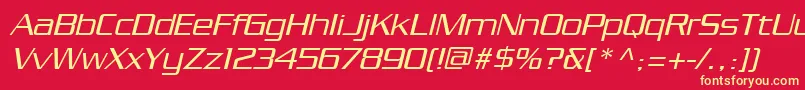 PfstargateOblique Font – Yellow Fonts on Red Background