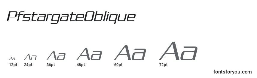 Размеры шрифта PfstargateOblique