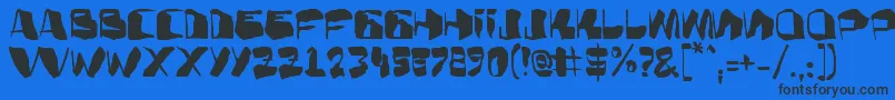 AdBulkyNote-Schriftart – Schwarze Schriften auf blauem Hintergrund