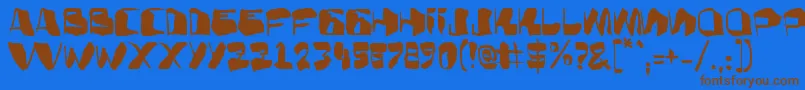 AdBulkyNote Font – Brown Fonts on Blue Background