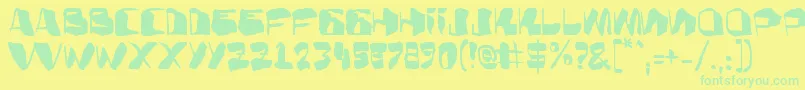 AdBulkyNote Font – Green Fonts on Yellow Background