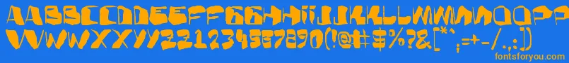 AdBulkyNote Font – Orange Fonts on Blue Background