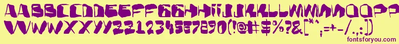 AdBulkyNote Font – Purple Fonts on Yellow Background