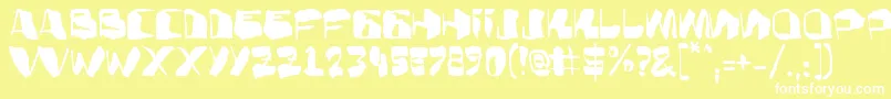 AdBulkyNote Font – White Fonts on Yellow Background