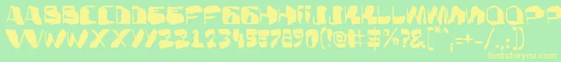 AdBulkyNote Font – Yellow Fonts on Green Background