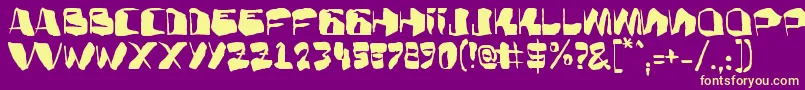 AdBulkyNote Font – Yellow Fonts on Purple Background