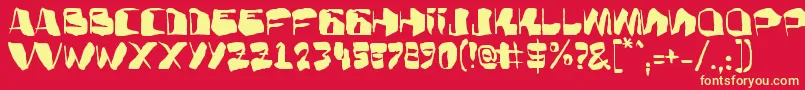 AdBulkyNote Font – Yellow Fonts on Red Background