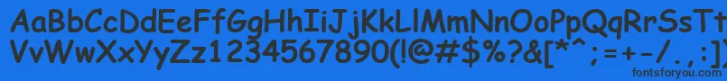 フォントComicSansMsKoi8Bold – 黒い文字の青い背景