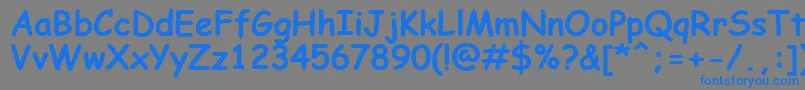 ComicSansMsKoi8Bold Font – Blue Fonts on Gray Background