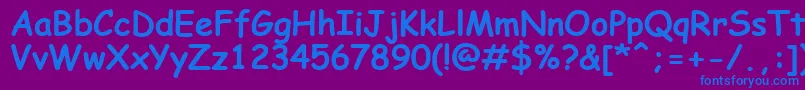 ComicSansMsKoi8Bold Font – Blue Fonts on Purple Background
