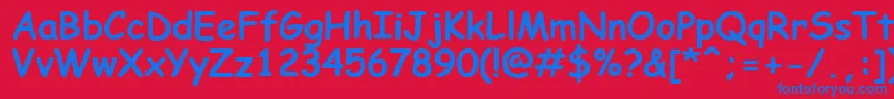 ComicSansMsKoi8Bold Font – Blue Fonts on Red Background