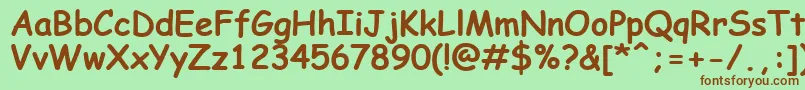ComicSansMsKoi8Bold Font – Brown Fonts on Green Background