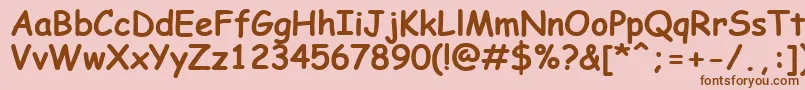 ComicSansMsKoi8Bold Font – Brown Fonts on Pink Background