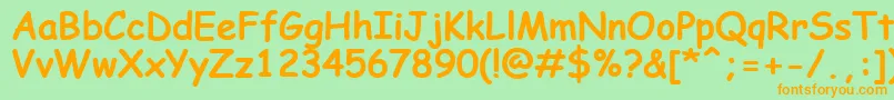 ComicSansMsKoi8Bold Font – Orange Fonts on Green Background