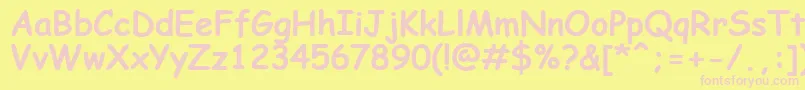 ComicSansMsKoi8Bold-fontti – vaaleanpunaiset fontit keltaisella taustalla