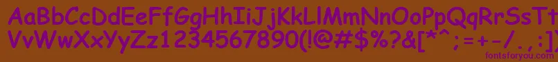 ComicSansMsKoi8Bold Font – Purple Fonts on Brown Background