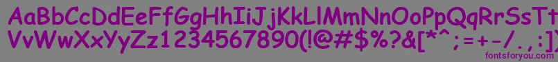 フォントComicSansMsKoi8Bold – 紫色のフォント、灰色の背景