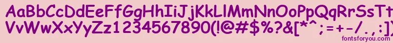 ComicSansMsKoi8Bold Font – Purple Fonts on Pink Background