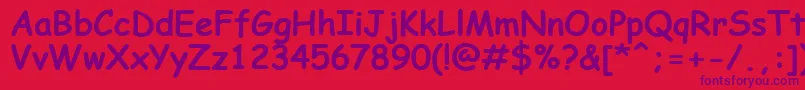 ComicSansMsKoi8Bold Font – Purple Fonts on Red Background