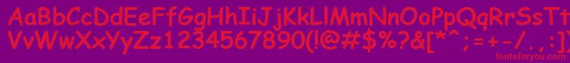 ComicSansMsKoi8Bold Font – Red Fonts on Purple Background