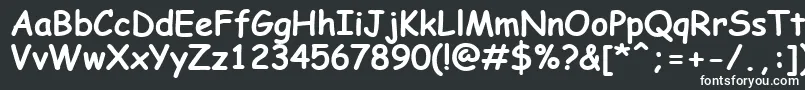 フォントComicSansMsKoi8Bold – 黒い背景に白い文字