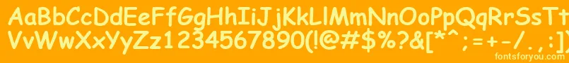 ComicSansMsKoi8Bold Font – Yellow Fonts on Orange Background
