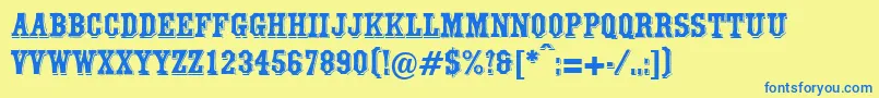 WalthamRegularDb Font – Blue Fonts on Yellow Background