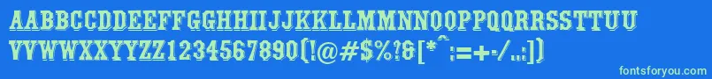 WalthamRegularDb Font – Green Fonts on Blue Background
