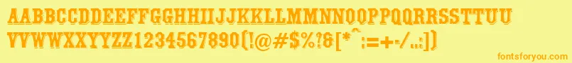 Fonte WalthamRegularDb – fontes laranjas em um fundo amarelo