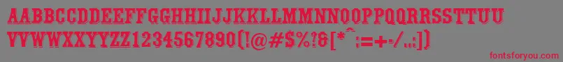 WalthamRegularDb-Schriftart – Rote Schriften auf grauem Hintergrund