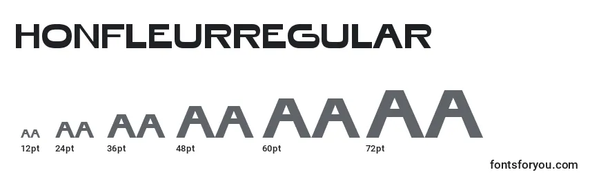 Размеры шрифта HonfleurRegular