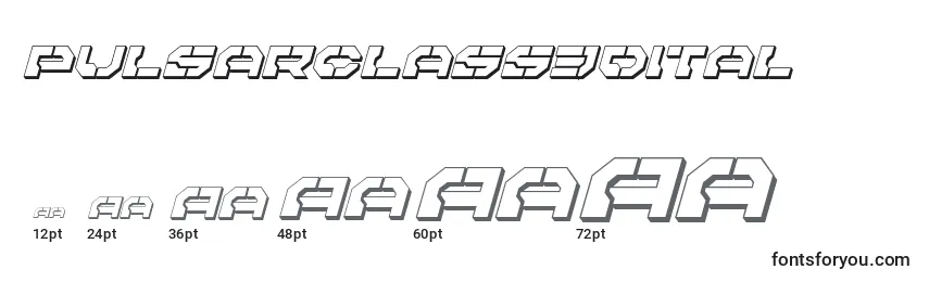 Pulsarclass3Dital Font Sizes