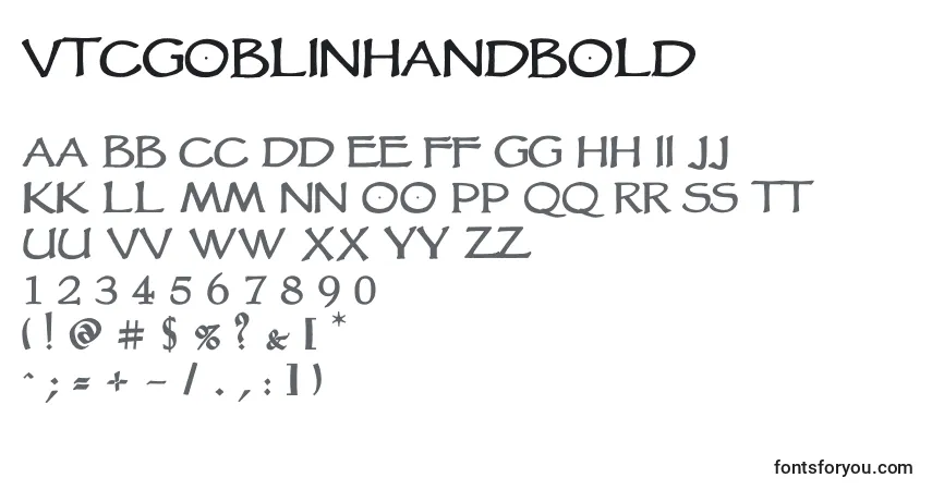 Schriftart Vtcgoblinhandbold – Alphabet, Zahlen, spezielle Symbole
