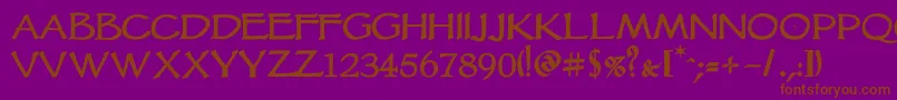 Vtcgoblinhandbold Font – Brown Fonts on Purple Background