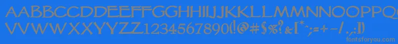 Шрифт Vtcgoblinhandbold – серые шрифты на синем фоне