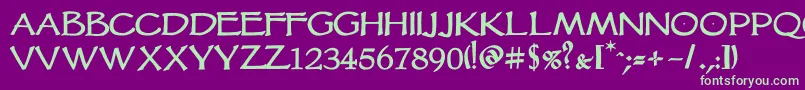 Vtcgoblinhandbold Font – Green Fonts on Purple Background