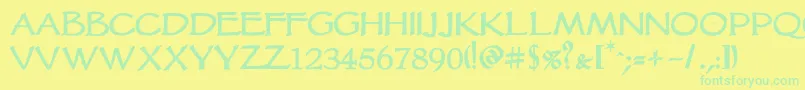 Vtcgoblinhandbold Font – Green Fonts on Yellow Background