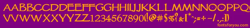 Vtcgoblinhandbold Font – Orange Fonts on Purple Background