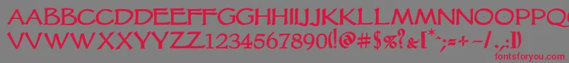 Vtcgoblinhandbold-fontti – punaiset fontit harmaalla taustalla