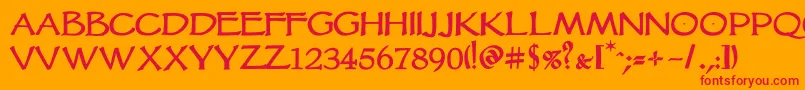 Vtcgoblinhandbold Font – Red Fonts on Orange Background