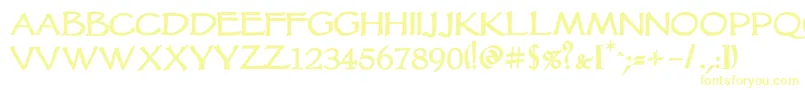 Vtcgoblinhandbold-Schriftart – Gelbe Schriften auf weißem Hintergrund