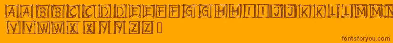 SummrSketch-Schriftart – Braune Schriften auf orangefarbenem Hintergrund