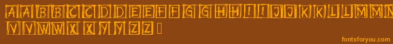 SummrSketch-Schriftart – Orangefarbene Schriften auf braunem Hintergrund