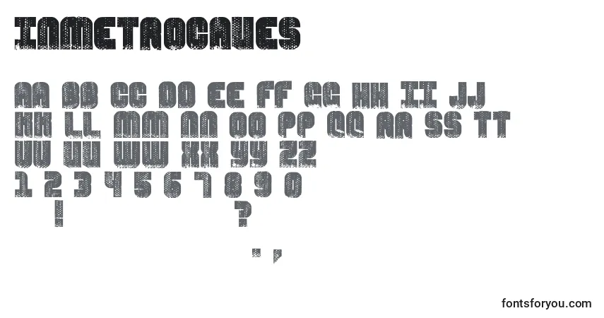 Schriftart InMetroCaves – Alphabet, Zahlen, spezielle Symbole