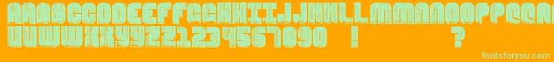 InMetroCaves Font – Green Fonts on Orange Background