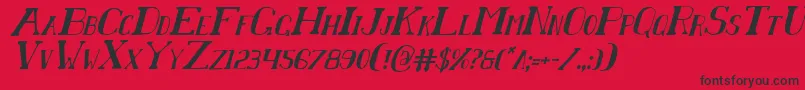 フォントChardinci – 赤い背景に黒い文字
