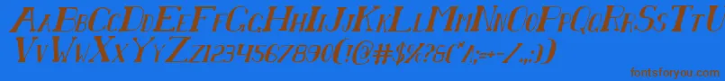 Chardinci-Schriftart – Braune Schriften auf blauem Hintergrund